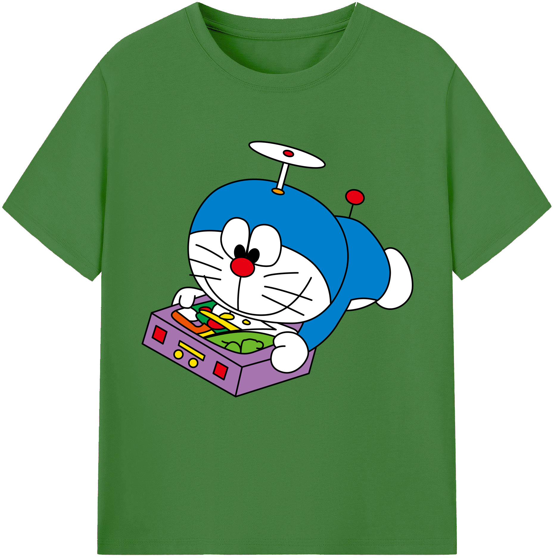 （画像用） ドラえもん Doraemon レディースカジュアルプリントTシャツ（綿100％）